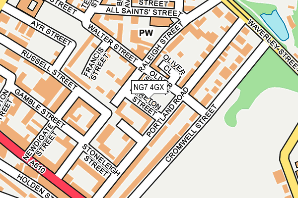 NG7 4GX map - OS OpenMap – Local (Ordnance Survey) NG7 4GX map - OS OpenMap – Local (Ordnance Survey)
