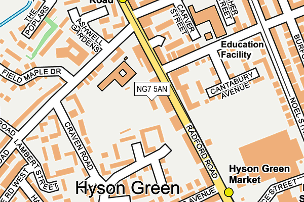 NG7 5AN map - OS OpenMap – Local (Ordnance Survey) NG7 5AN map - OS OpenMap – Local (Ordnance Survey)