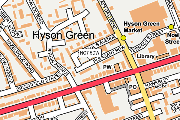 NG7 5DW map - OS OpenMap – Local (Ordnance Survey) NG7 5DW map - OS OpenMap – Local (Ordnance Survey)