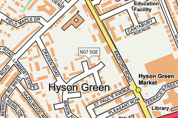 NG7 5GE map - OS OpenMap – Local (Ordnance Survey) NG7 5GE map - OS OpenMap – Local (Ordnance Survey)
