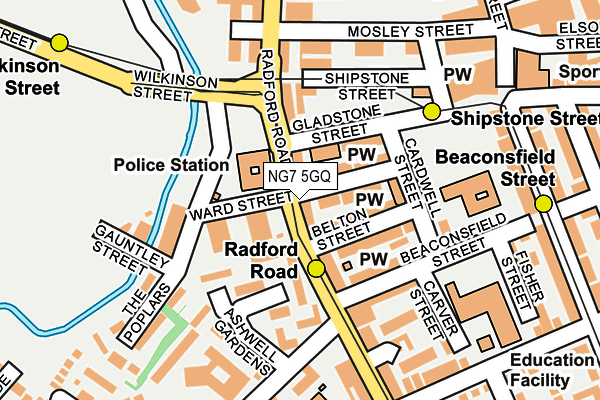 NG7 5GQ map - OS OpenMap – Local (Ordnance Survey) NG7 5GQ map - OS OpenMap – Local (Ordnance Survey)