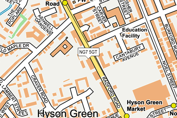 NG7 5GT map - OS OpenMap – Local (Ordnance Survey)