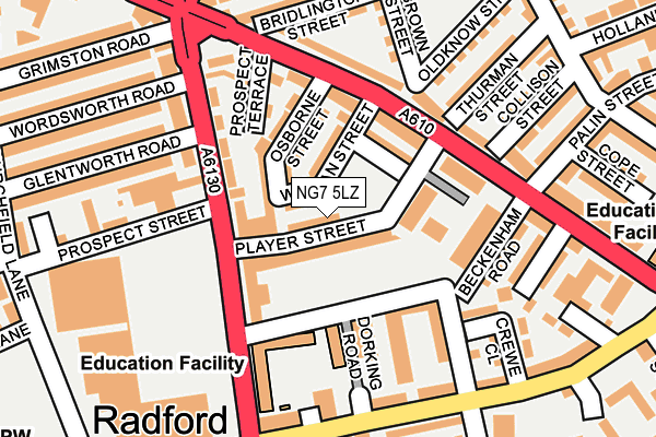 NG7 5LZ map - OS OpenMap – Local (Ordnance Survey) NG7 5LZ map - OS OpenMap – Local (Ordnance Survey)