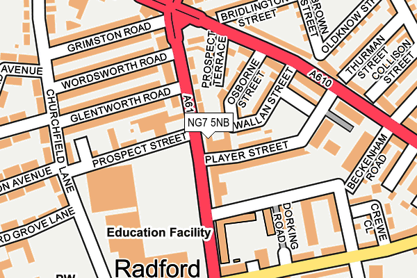 NG7 5NB map - OS OpenMap – Local (Ordnance Survey) NG7 5NB map - OS OpenMap – Local (Ordnance Survey)