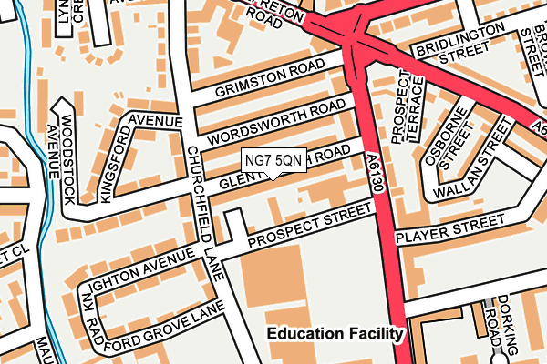 NG7 5QN map - OS OpenMap – Local (Ordnance Survey) NG7 5QN map - OS OpenMap – Local (Ordnance Survey)