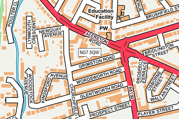 NG7 5QW map - OS OpenMap – Local (Ordnance Survey) NG7 5QW map - OS OpenMap – Local (Ordnance Survey)