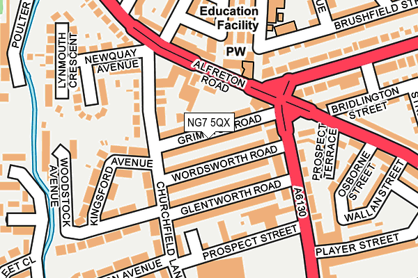 NG7 5QX map - OS OpenMap – Local (Ordnance Survey) NG7 5QX map - OS OpenMap – Local (Ordnance Survey)