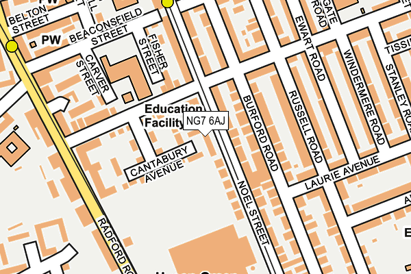 NG7 6AJ map - OS OpenMap – Local (Ordnance Survey) NG7 6AJ map - OS OpenMap – Local (Ordnance Survey)