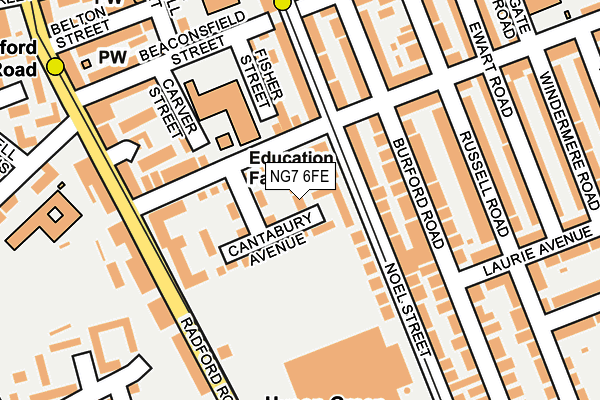 NG7 6FE map - OS OpenMap – Local (Ordnance Survey) NG7 6FE map - OS OpenMap – Local (Ordnance Survey)