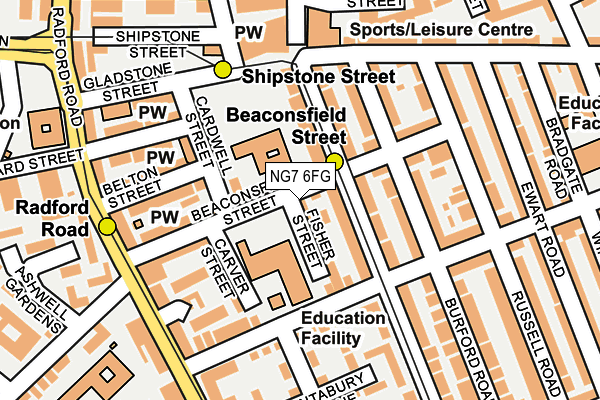 NG7 6FG map - OS OpenMap – Local (Ordnance Survey) NG7 6FG map - OS OpenMap – Local (Ordnance Survey)