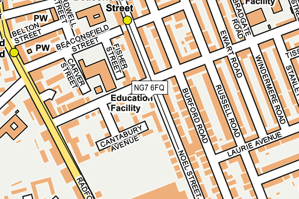 NG7 6FQ map - OS OpenMap – Local (Ordnance Survey) NG7 6FQ map - OS OpenMap – Local (Ordnance Survey)
