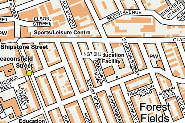 NG7 6HJ map - OS OpenMap – Local (Ordnance Survey) NG7 6HJ map - OS OpenMap – Local (Ordnance Survey)