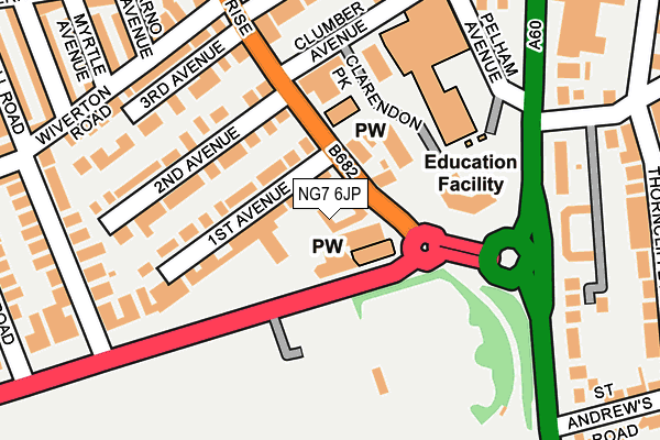 NG7 6JP map - OS OpenMap – Local (Ordnance Survey) NG7 6JP map - OS OpenMap – Local (Ordnance Survey)