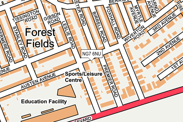 NG7 6NU map - OS OpenMap – Local (Ordnance Survey) NG7 6NU map - OS OpenMap – Local (Ordnance Survey)