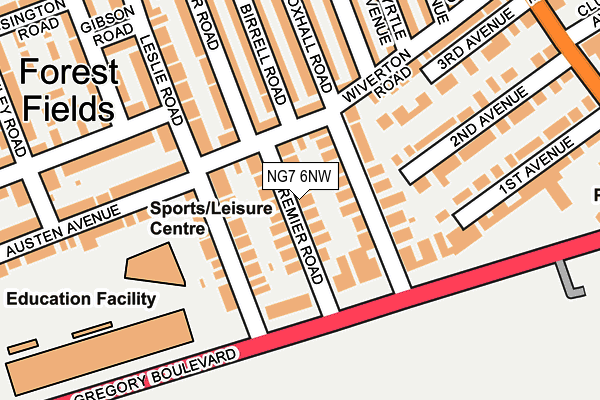 NG7 6NW map - OS OpenMap – Local (Ordnance Survey) NG7 6NW map - OS OpenMap – Local (Ordnance Survey)