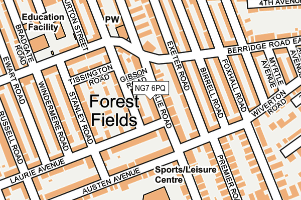 NG7 6PQ map - OS OpenMap – Local (Ordnance Survey) NG7 6PQ map - OS OpenMap – Local (Ordnance Survey)