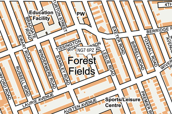 NG7 6PZ map - OS OpenMap – Local (Ordnance Survey) NG7 6PZ map - OS OpenMap – Local (Ordnance Survey)