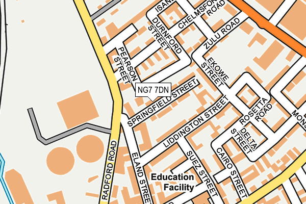 NG7 7DN map - OS OpenMap – Local (Ordnance Survey) NG7 7DN map - OS OpenMap – Local (Ordnance Survey)