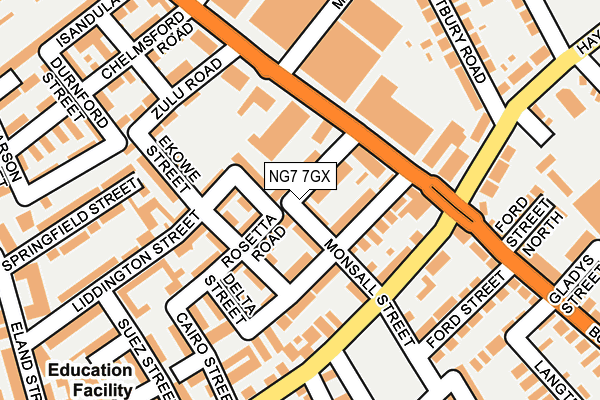 NG7 7GX map - OS OpenMap – Local (Ordnance Survey) NG7 7GX map - OS OpenMap – Local (Ordnance Survey)