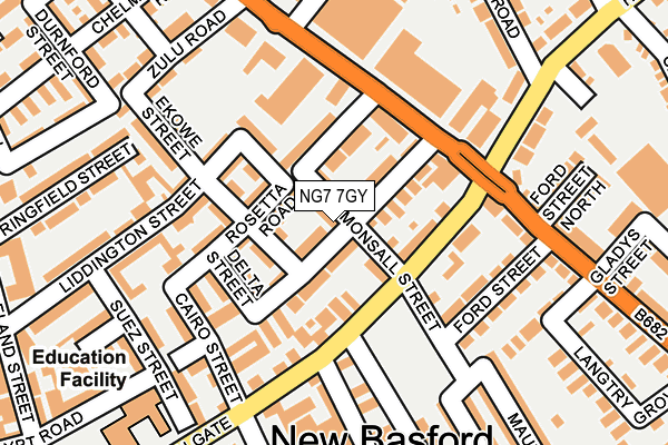 NG7 7GY map - OS OpenMap – Local (Ordnance Survey) NG7 7GY map - OS OpenMap – Local (Ordnance Survey)