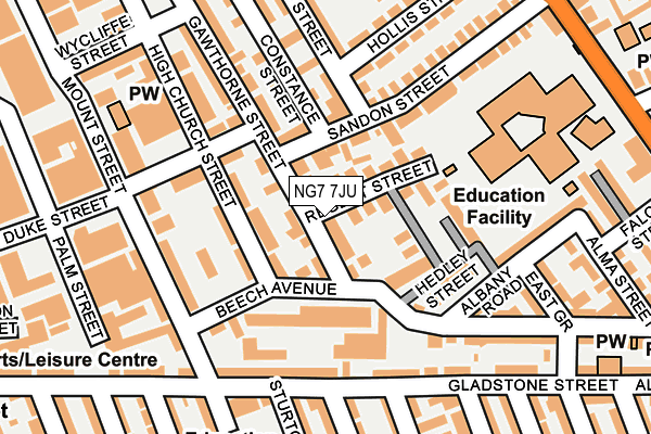 NG7 7JU map - OS OpenMap – Local (Ordnance Survey) NG7 7JU map - OS OpenMap – Local (Ordnance Survey)