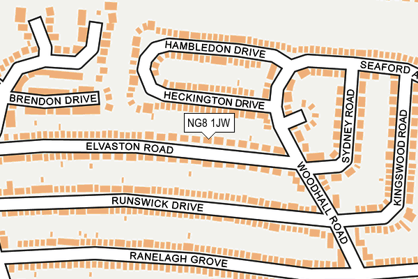 NG8 1JW map - OS OpenMap – Local (Ordnance Survey) NG8 1JW map - OS OpenMap – Local (Ordnance Survey)