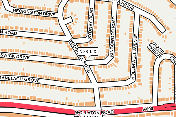 NG8 1JX map - OS OpenMap – Local (Ordnance Survey) NG8 1JX map - OS OpenMap – Local (Ordnance Survey)