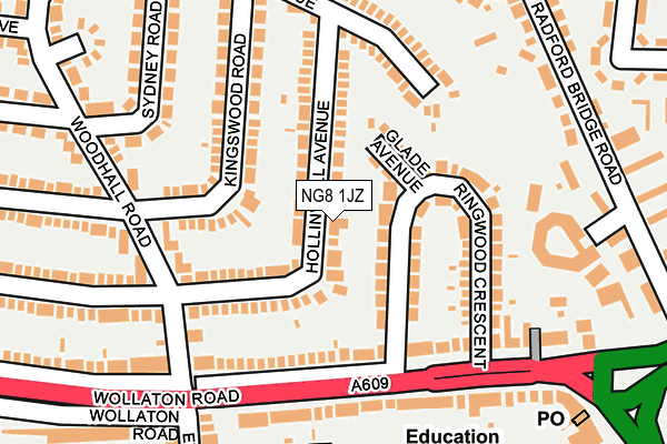 NG8 1JZ map - OS OpenMap – Local (Ordnance Survey)