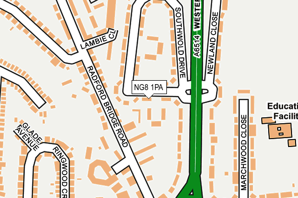 NG8 1PA map - OS OpenMap – Local (Ordnance Survey) NG8 1PA map - OS OpenMap – Local (Ordnance Survey)