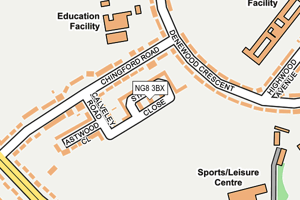 NG8 3BX map - OS OpenMap – Local (Ordnance Survey) NG8 3BX map - OS OpenMap – Local (Ordnance Survey)