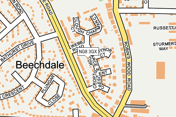 NG8 3GX map - OS OpenMap – Local (Ordnance Survey) NG8 3GX map - OS OpenMap – Local (Ordnance Survey)