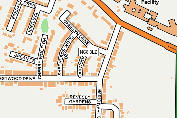 NG8 3LZ map - OS OpenMap – Local (Ordnance Survey) NG8 3LZ map - OS OpenMap – Local (Ordnance Survey)