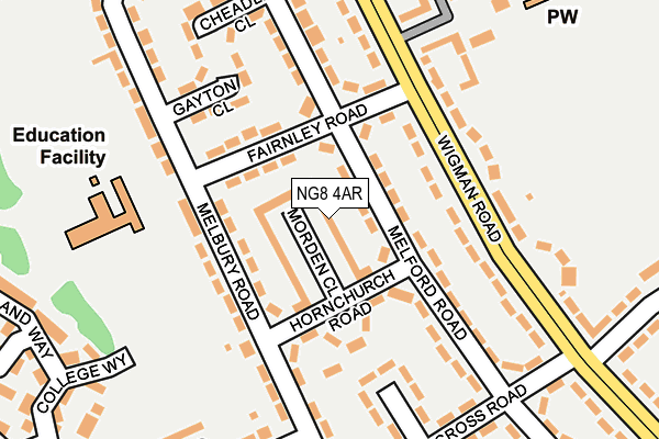 NG8 4AR map - OS OpenMap – Local (Ordnance Survey) NG8 4AR map - OS OpenMap – Local (Ordnance Survey)