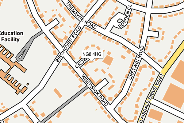 NG8 4HG map - OS OpenMap – Local (Ordnance Survey) NG8 4HG map - OS OpenMap – Local (Ordnance Survey)