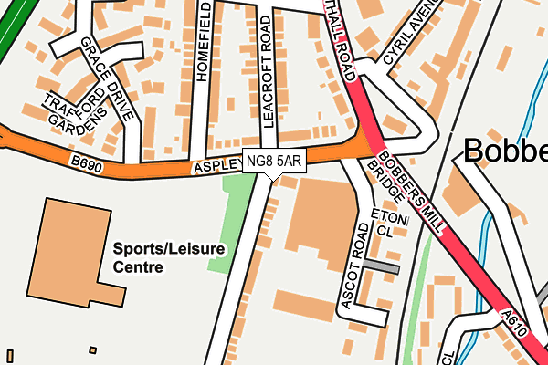 NG8 5AR map - OS OpenMap – Local (Ordnance Survey) NG8 5AR map - OS OpenMap – Local (Ordnance Survey)