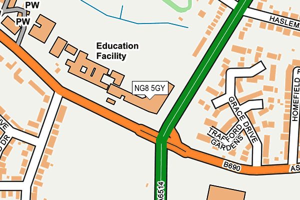 NG8 5GY map - OS OpenMap – Local (Ordnance Survey) NG8 5GY map - OS OpenMap – Local (Ordnance Survey)