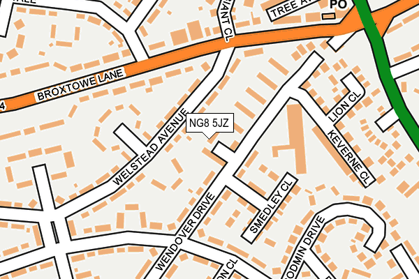 NG8 5JZ map - OS OpenMap – Local (Ordnance Survey) NG8 5JZ map - OS OpenMap – Local (Ordnance Survey)