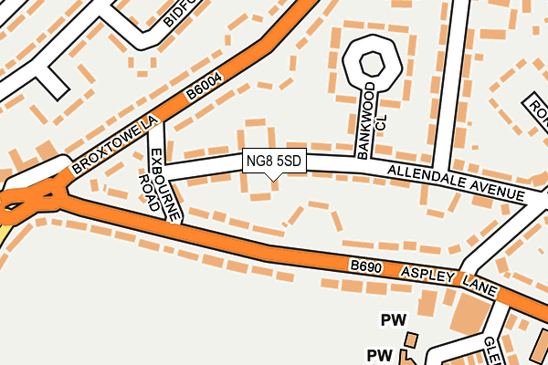 NG8 5SD map - OS OpenMap – Local (Ordnance Survey) NG8 5SD map - OS OpenMap – Local (Ordnance Survey)
