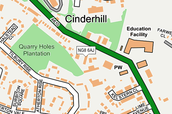 NG8 6AJ map - OS OpenMap – Local (Ordnance Survey) NG8 6AJ map - OS OpenMap – Local (Ordnance Survey)