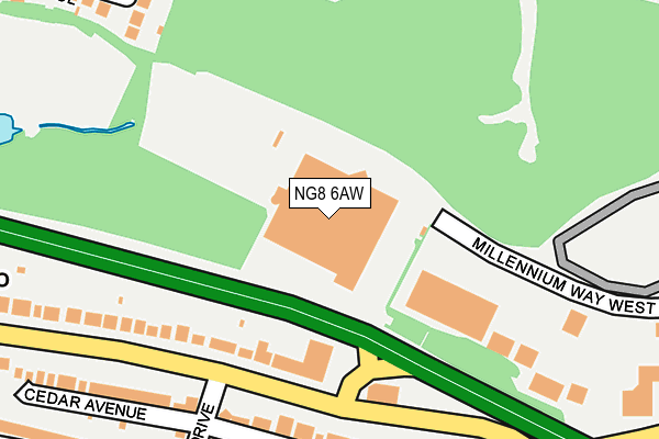 NG8 6AW map - OS OpenMap – Local (Ordnance Survey) NG8 6AW map - OS OpenMap – Local (Ordnance Survey)