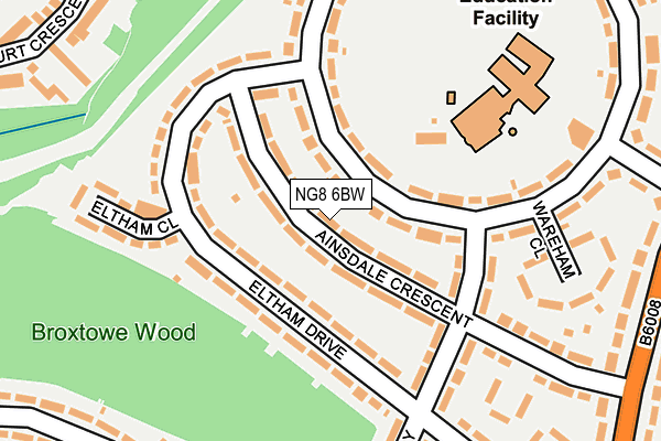 NG8 6BW map - OS OpenMap – Local (Ordnance Survey) NG8 6BW map - OS OpenMap – Local (Ordnance Survey)
