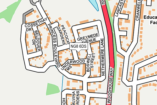 NG8 6DS map - OS OpenMap – Local (Ordnance Survey) NG8 6DS map - OS OpenMap – Local (Ordnance Survey)