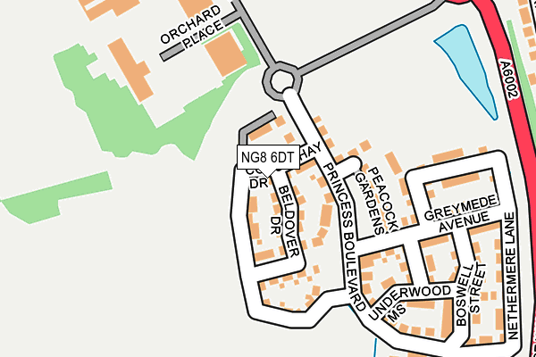 NG8 6DT map - OS OpenMap – Local (Ordnance Survey) NG8 6DT map - OS OpenMap – Local (Ordnance Survey)