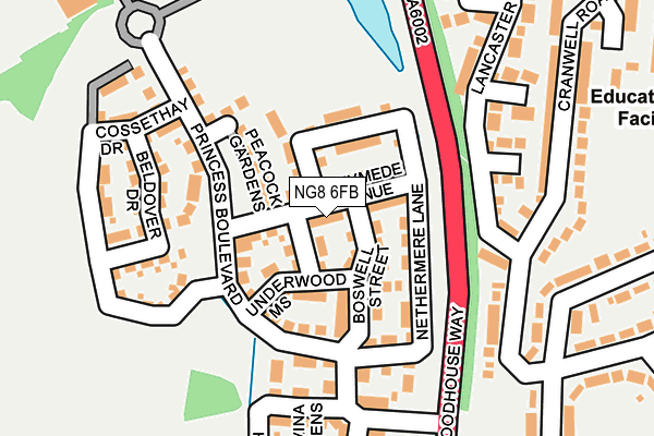 NG8 6FB map - OS OpenMap – Local (Ordnance Survey) NG8 6FB map - OS OpenMap – Local (Ordnance Survey)