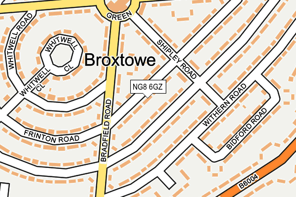 NG8 6GZ map - OS OpenMap – Local (Ordnance Survey)