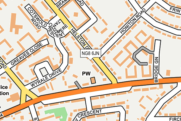 NG8 6JN map - OS OpenMap – Local (Ordnance Survey) NG8 6JN map - OS OpenMap – Local (Ordnance Survey)