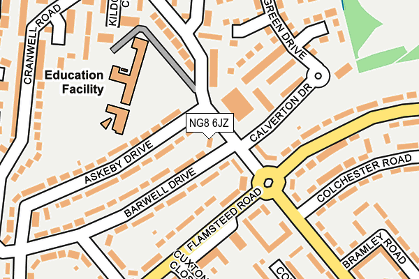 NG8 6JZ map - OS OpenMap – Local (Ordnance Survey) NG8 6JZ map - OS OpenMap – Local (Ordnance Survey)