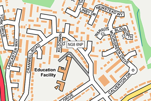 NG8 6NP map - OS OpenMap – Local (Ordnance Survey) NG8 6NP map - OS OpenMap – Local (Ordnance Survey)