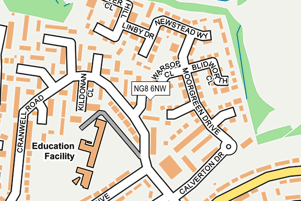 NG8 6NW map - OS OpenMap – Local (Ordnance Survey) NG8 6NW map - OS OpenMap – Local (Ordnance Survey)