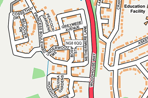 NG8 6QQ map - OS OpenMap – Local (Ordnance Survey) NG8 6QQ map - OS OpenMap – Local (Ordnance Survey)